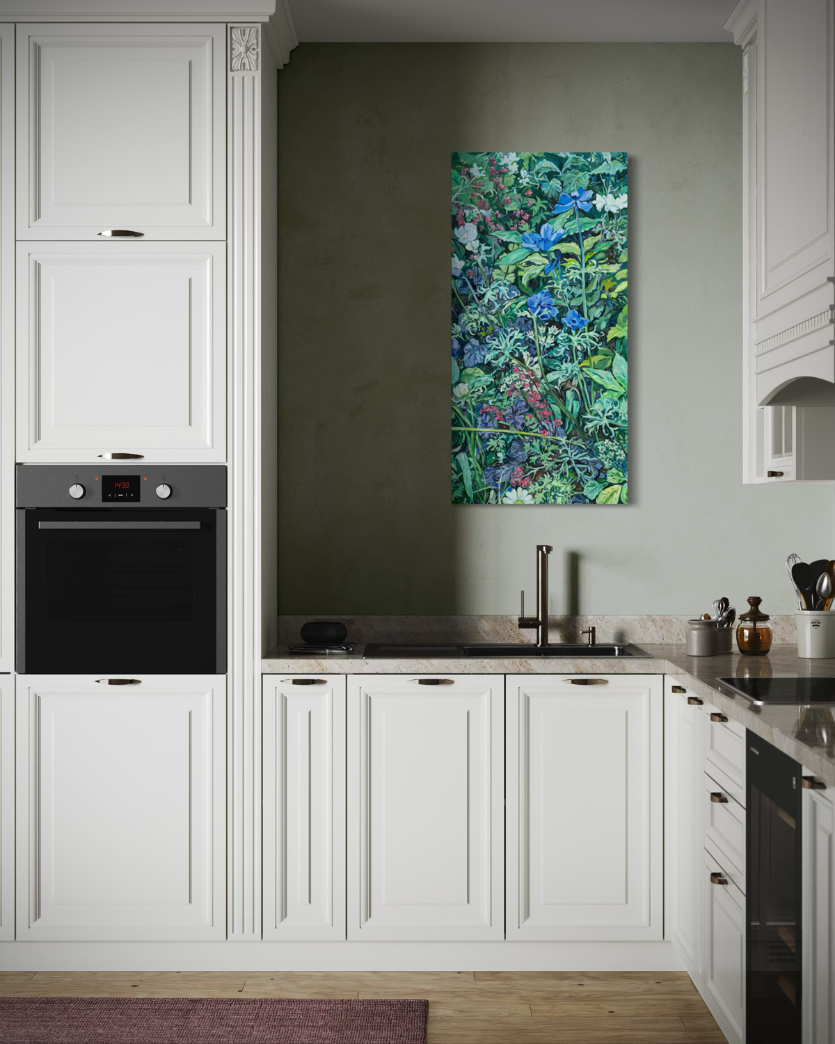 Windflowers and Coral Bells in St. James's Park, 48x24
