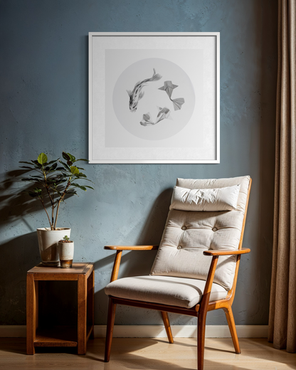 Begin Again and Again, 16x16 (framed 23x23)