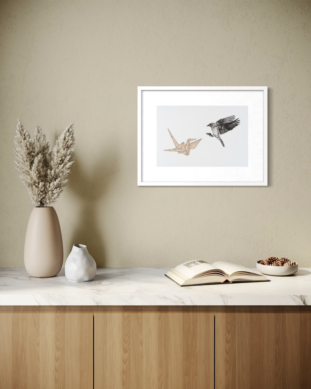 "On Approach" (See #10), 13x18 (framed 17x23)