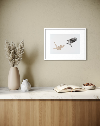 "On Approach" (See #10), 13x18 (framed 17x23)