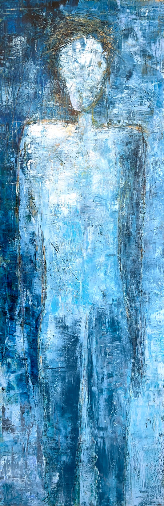 "Whispers of Blue", 72" x 24"
