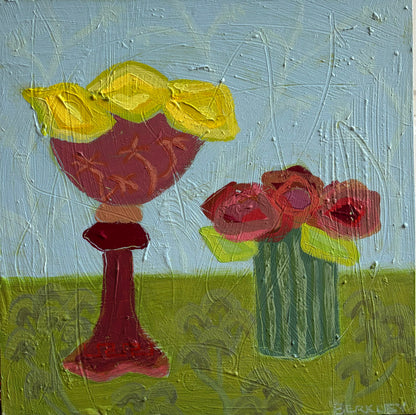 “Three Lemons, Three Flowers”, 12x12