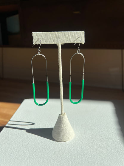 Green Oval Earrings