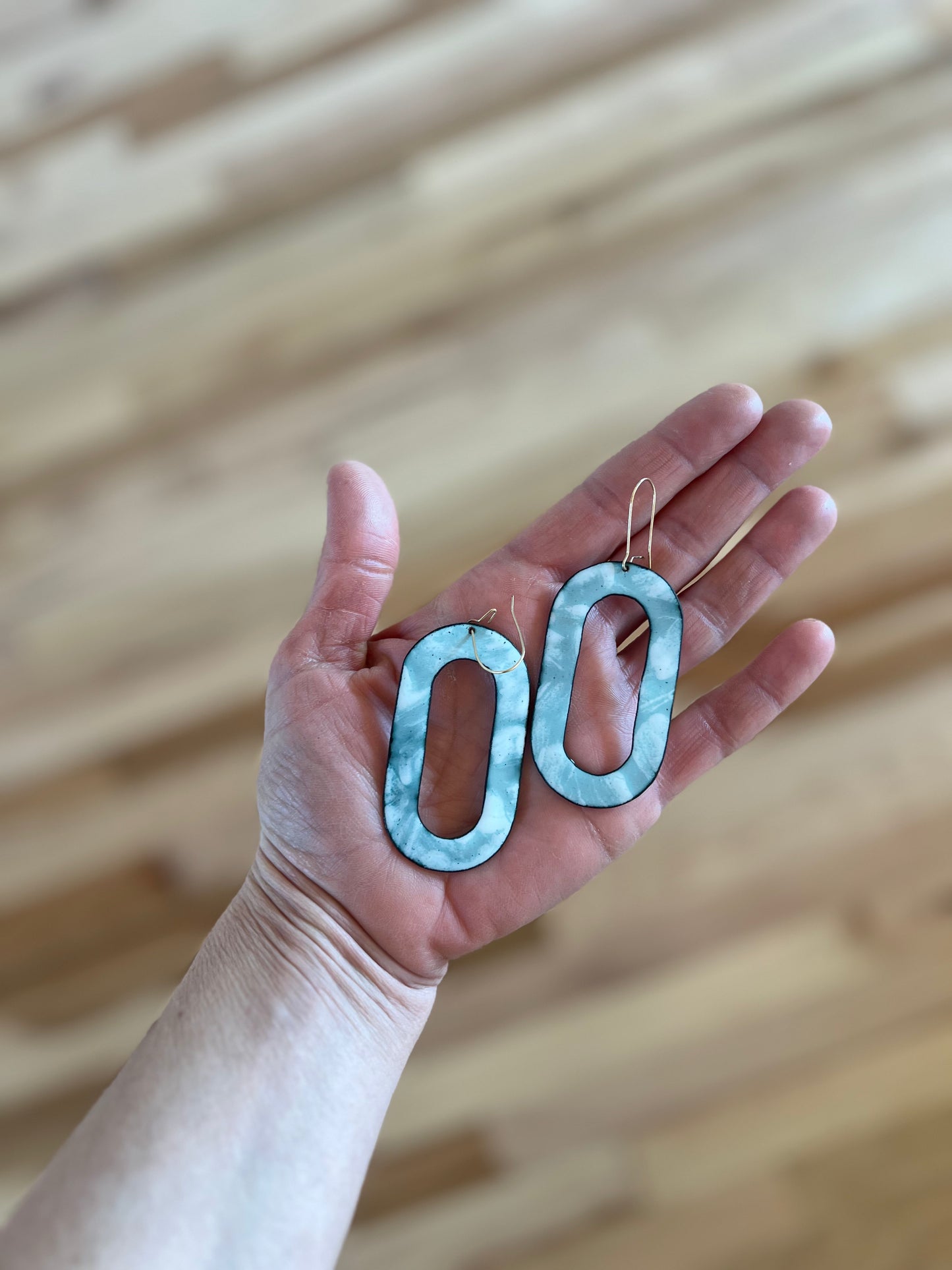 Blue Enamel Mykonos Earrings