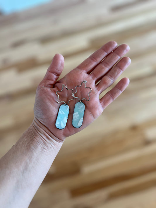 Painterly Blue Earrings