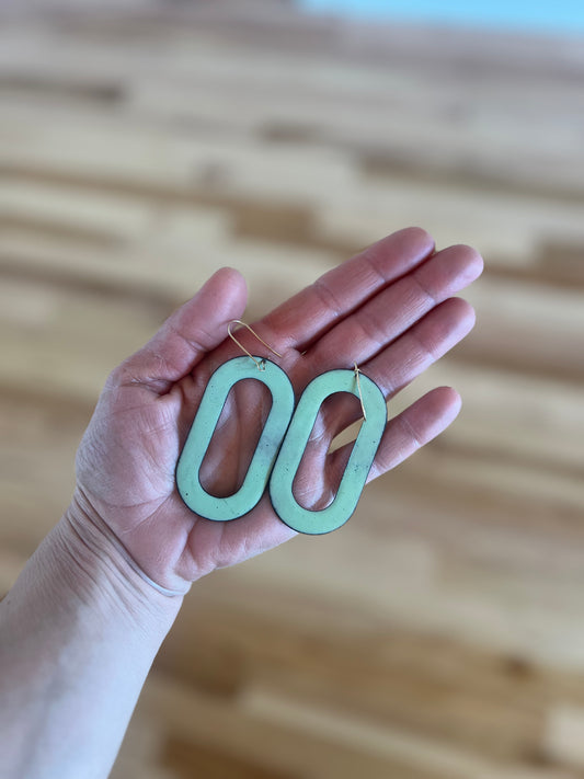 Green Enamel Mykonos Earrings