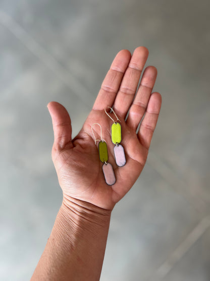 Pink Lemonade and Chartreuse Capsule earrings