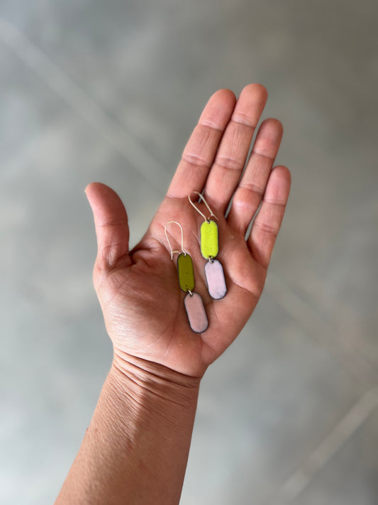 Pink Lemonade and Chartreuse Capsule earrings