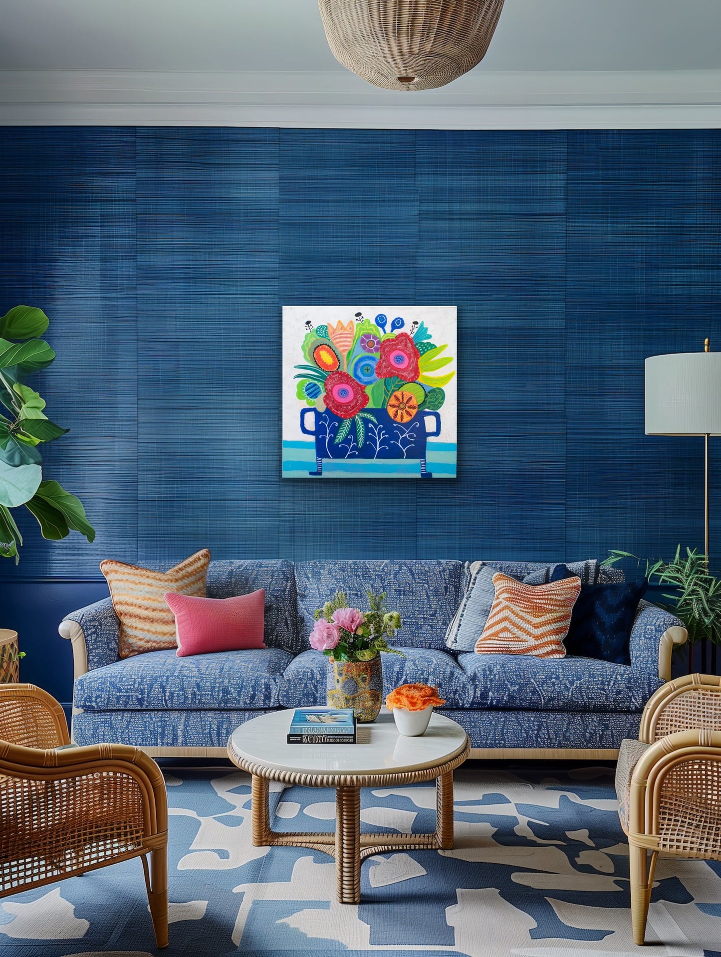 Two Red Flowers, 24 x 24