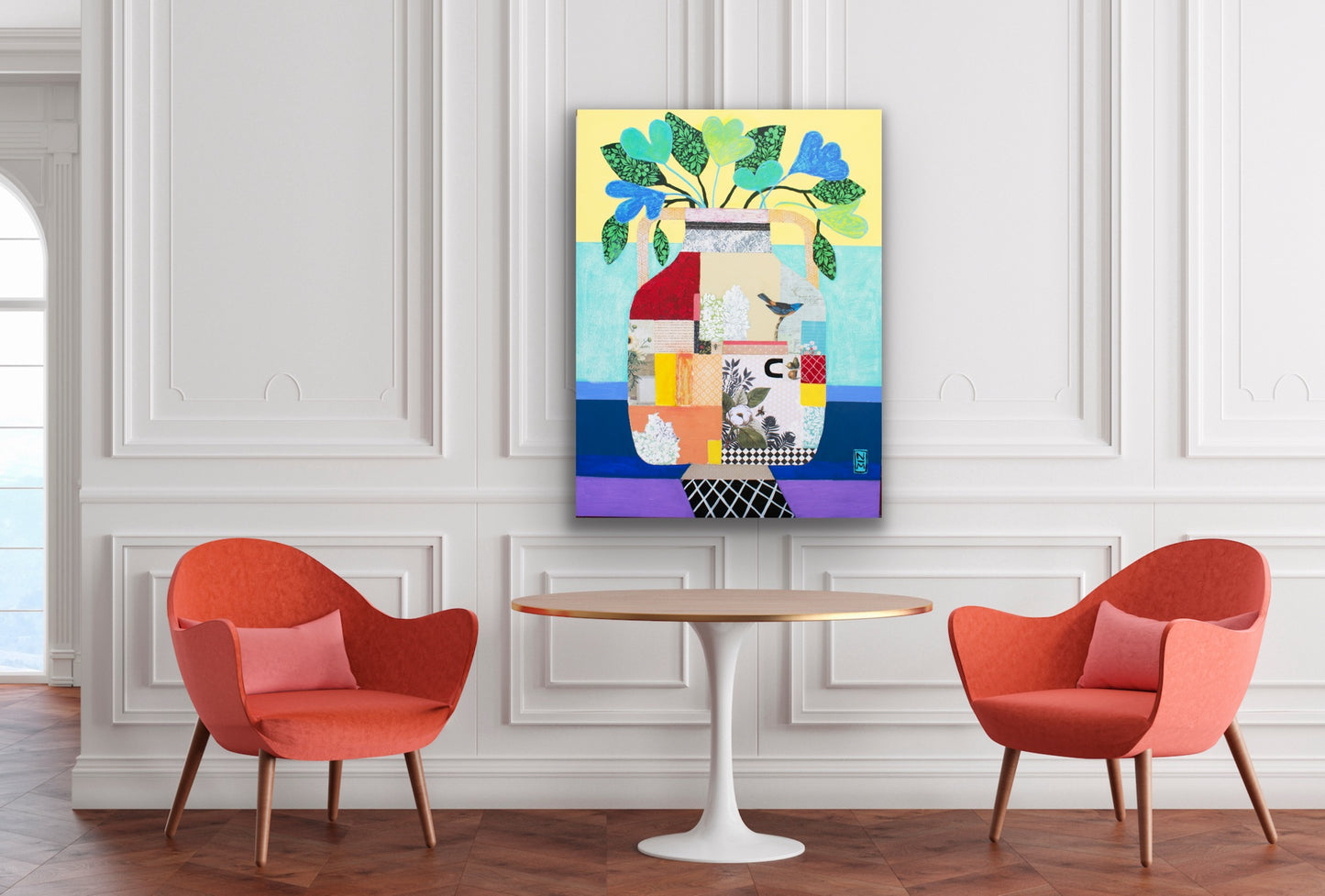 Blue Leaves, 48 x 36