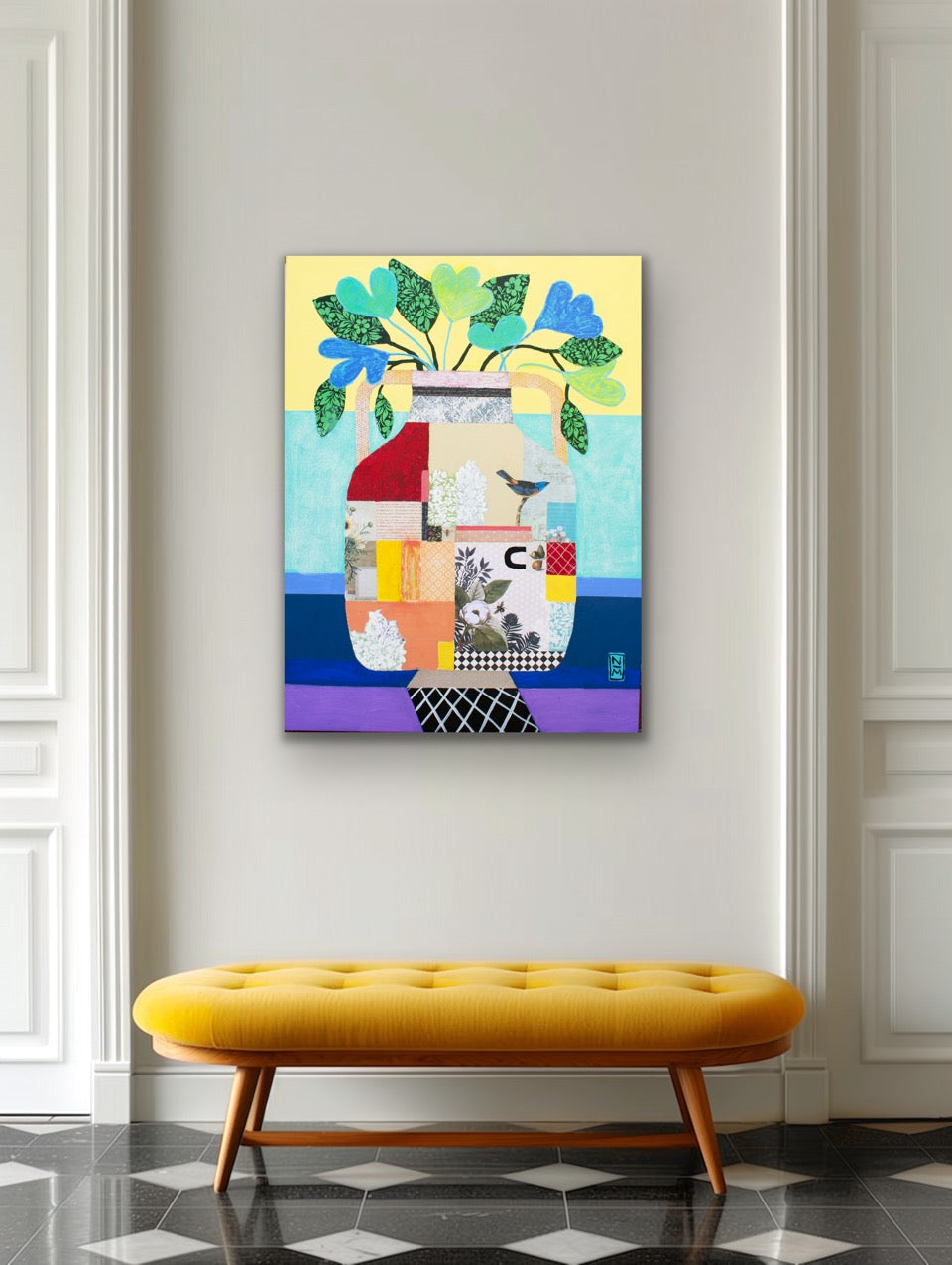 Blue Leaves, 48 x 36