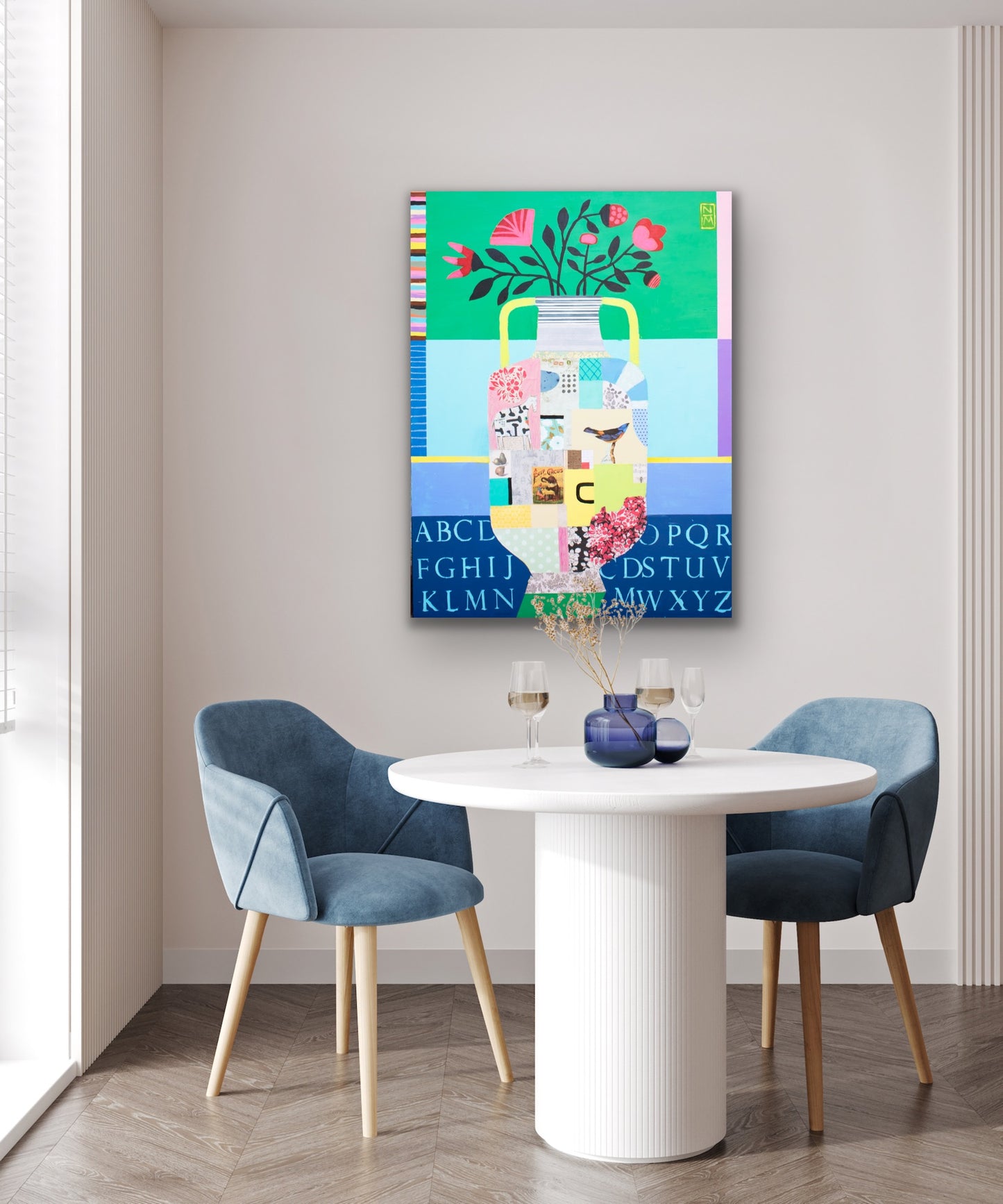 Horse and Bird Vase, 48 x 36