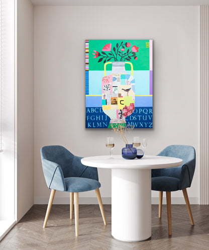 Horse and Bird Vase, 48 x 36