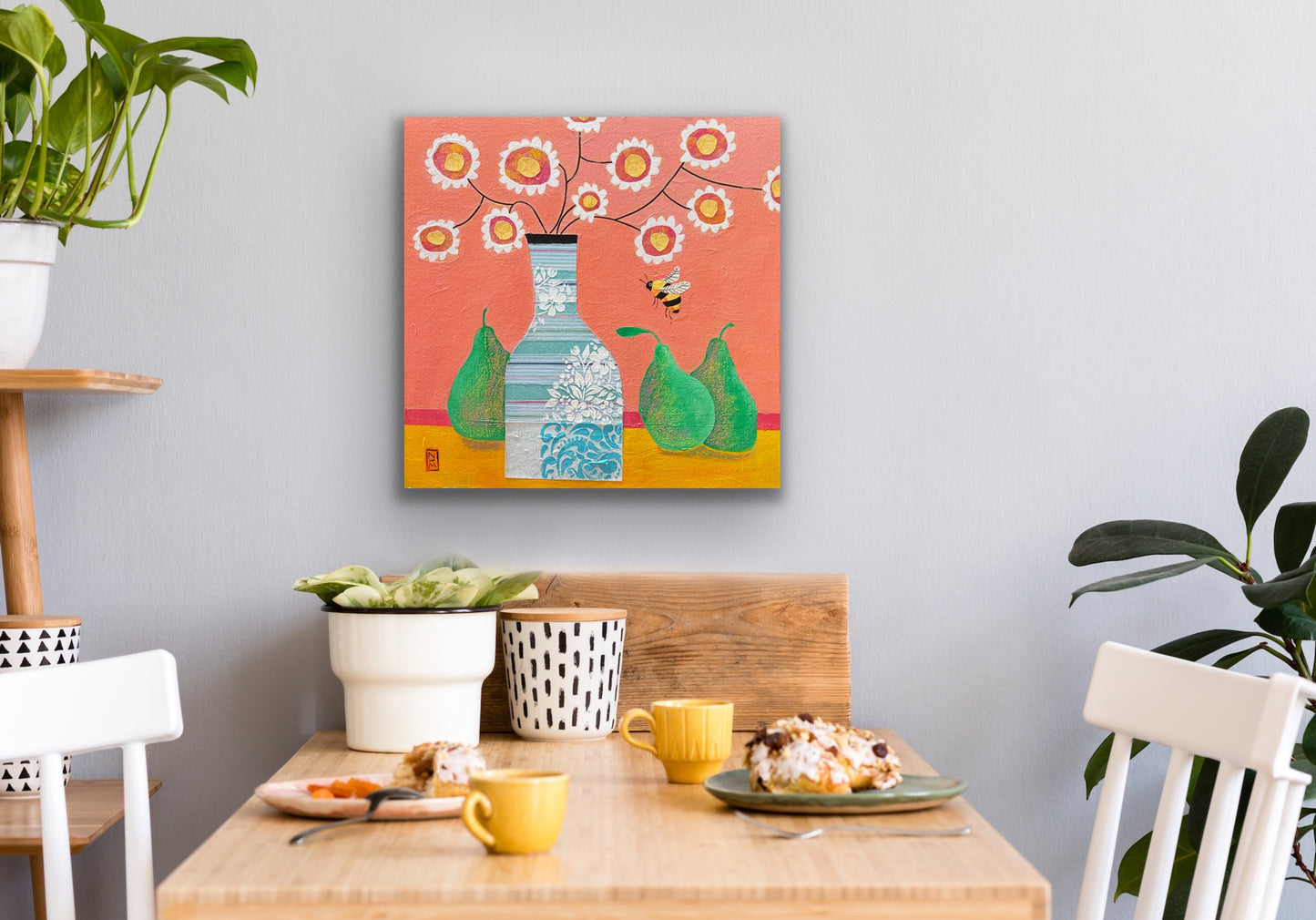 Bee with Pears, 24 x 24