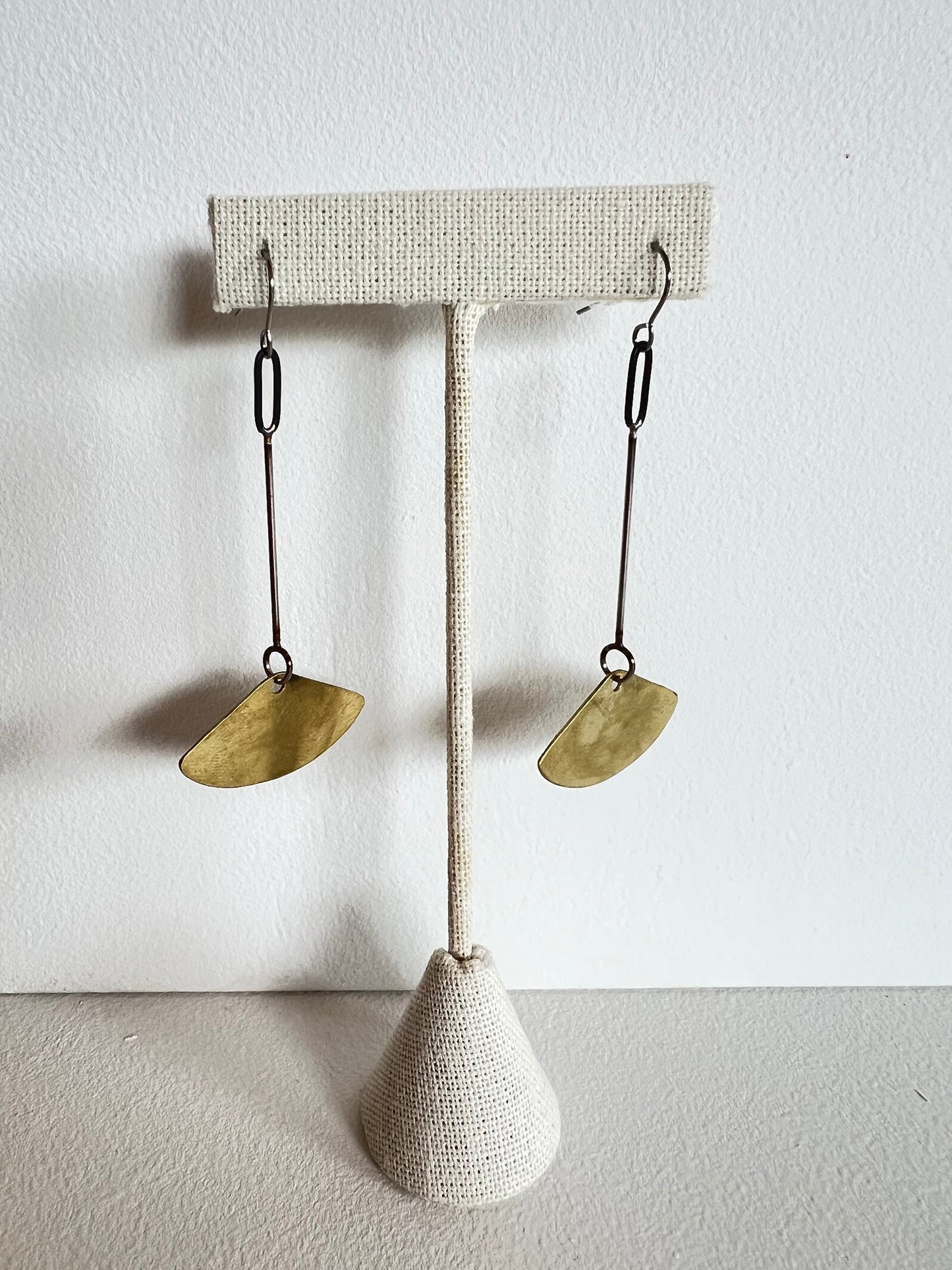 Brass Ginko Leaf Earrings, Skrap 40