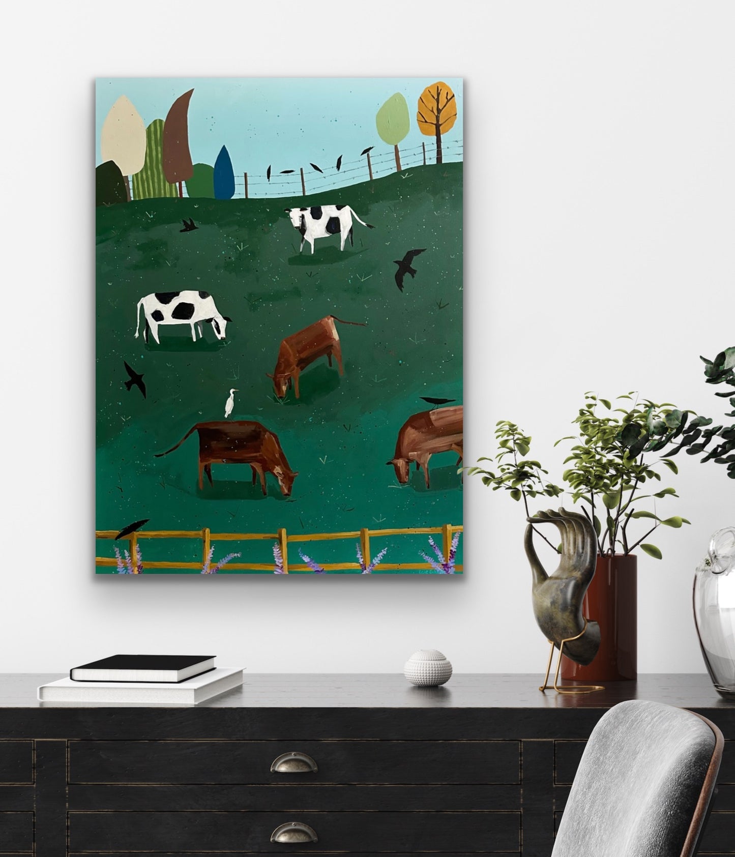 "I Could Watch the Cows Graze All Day" 48 x 36
