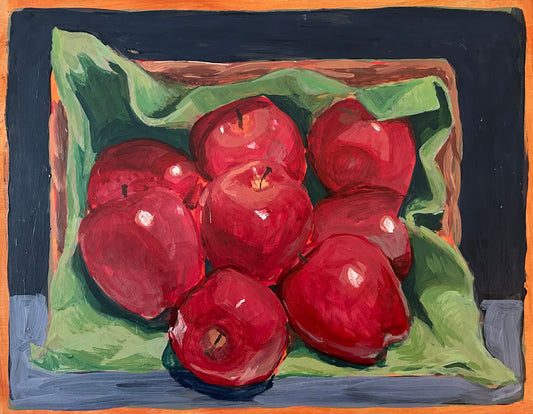 Summer Apple Basket, 11 x 14