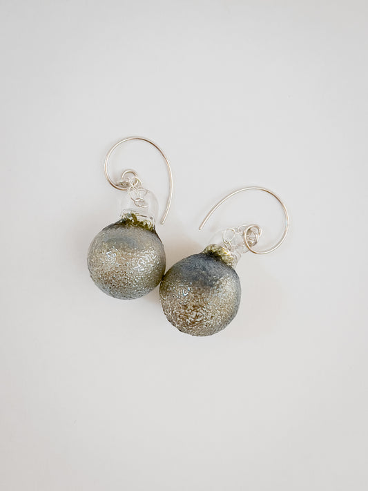 Gray/Black/Silver Lustre Drop Earrings