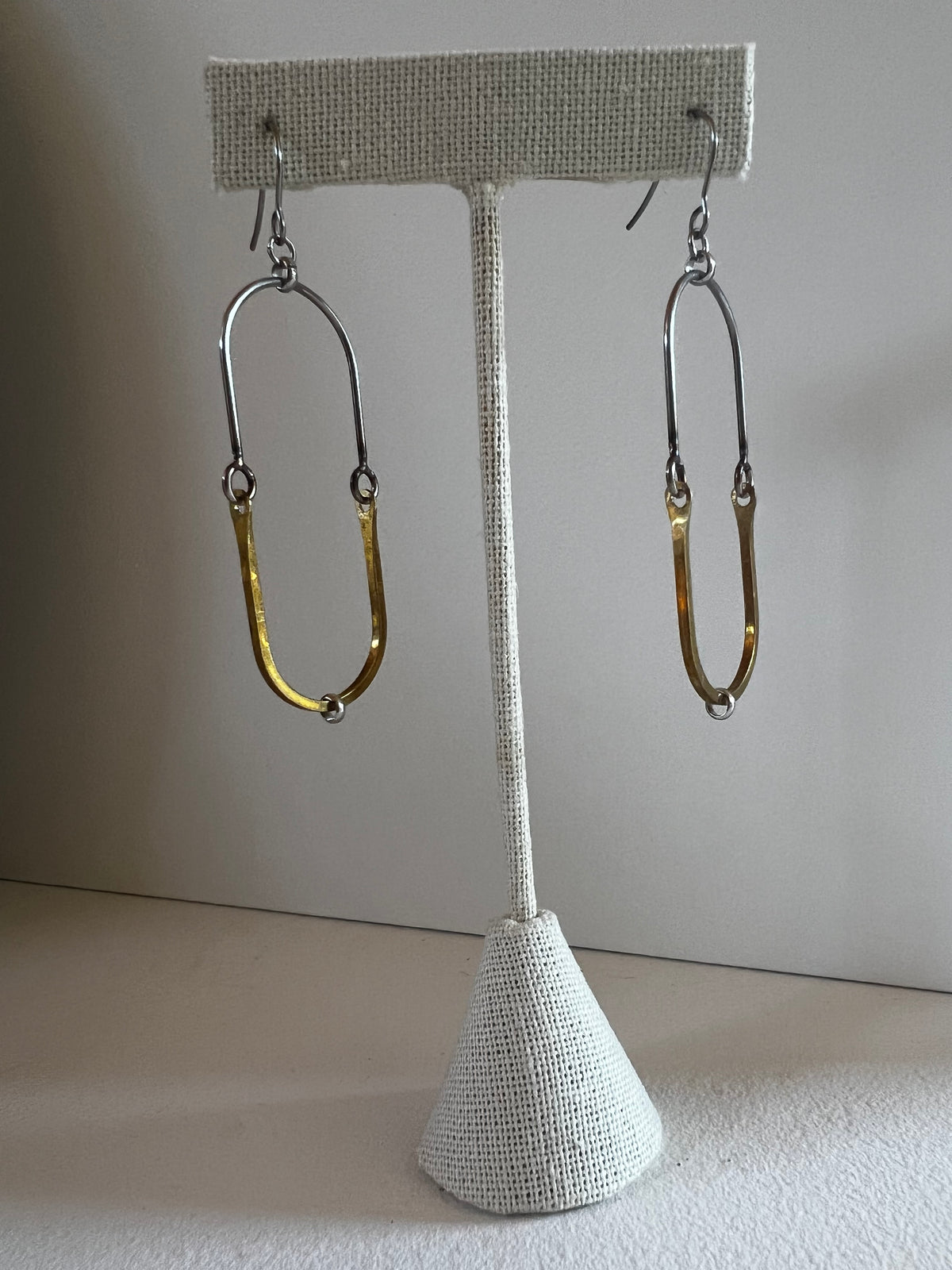 Mixed Metal Oval Earrings, Skrap 47