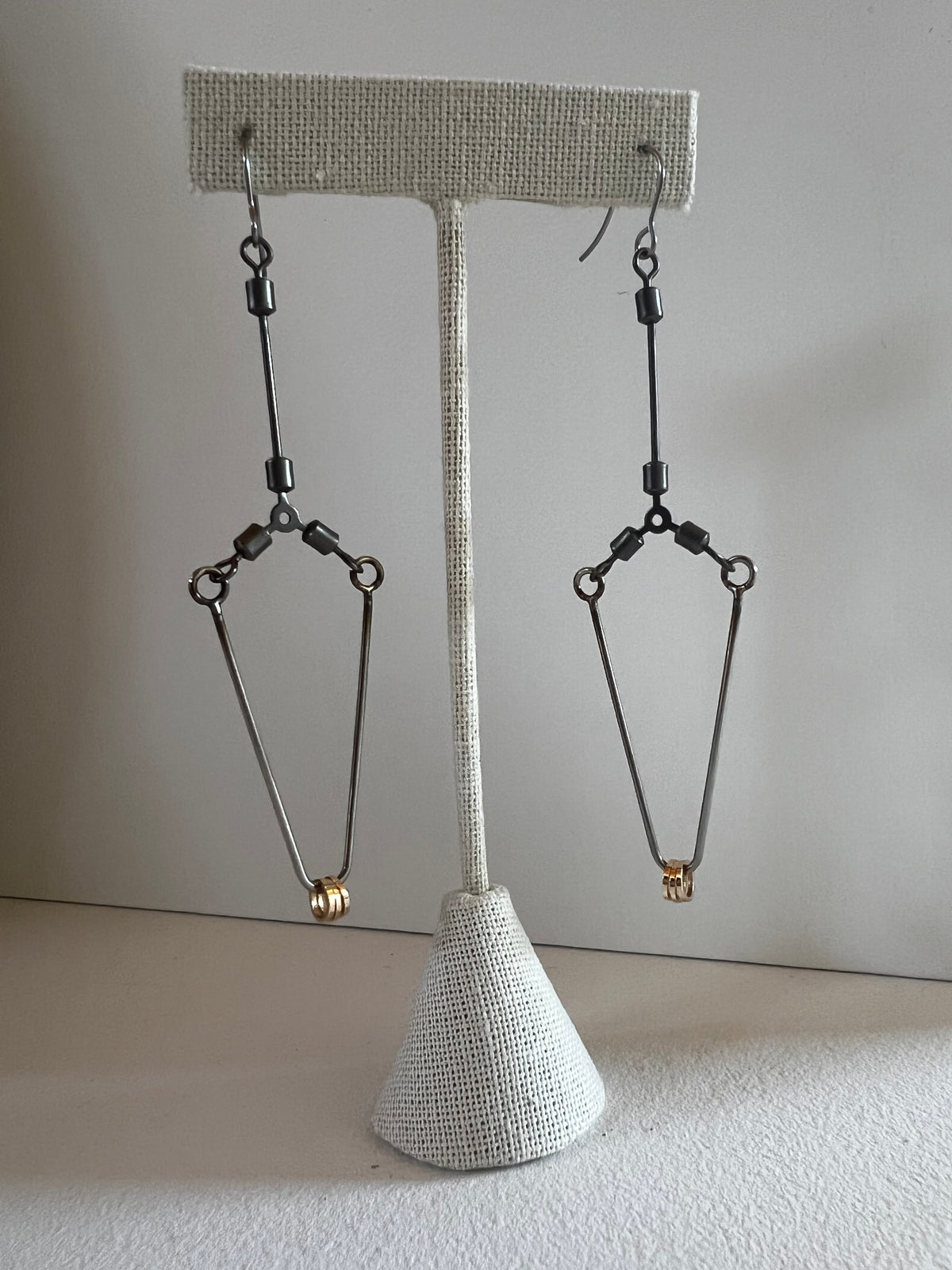 Mixed Metal Extra Long Jointed Earrings, Skrap 48