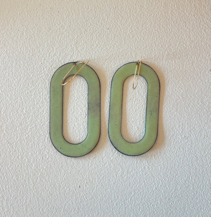 Green Enamel Mykonos Earrings