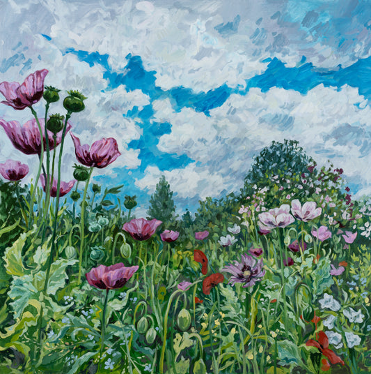 "Monet's Poppies", 36 x 36
