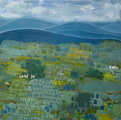 "Misty Meadows in Blue Ridge Mountains" 36 x 36