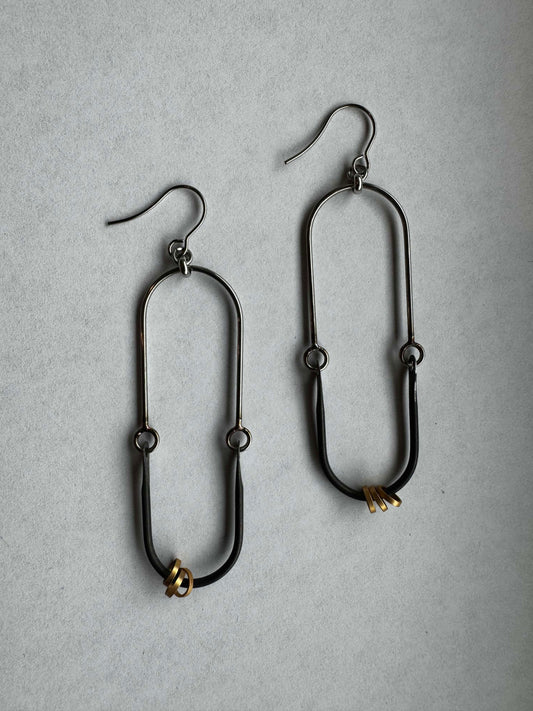 Connected Oval and Little Gold Hoops