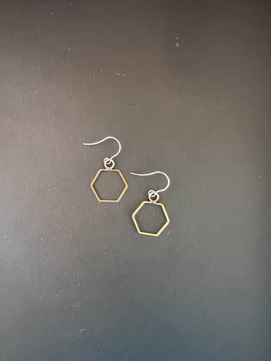 Geometric Hexagon Earrings