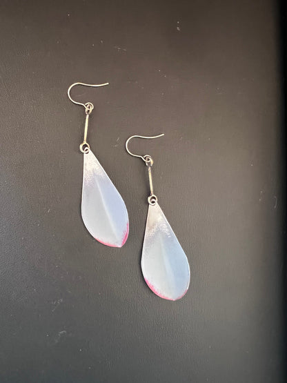 Pink Tinted Wing Earrings