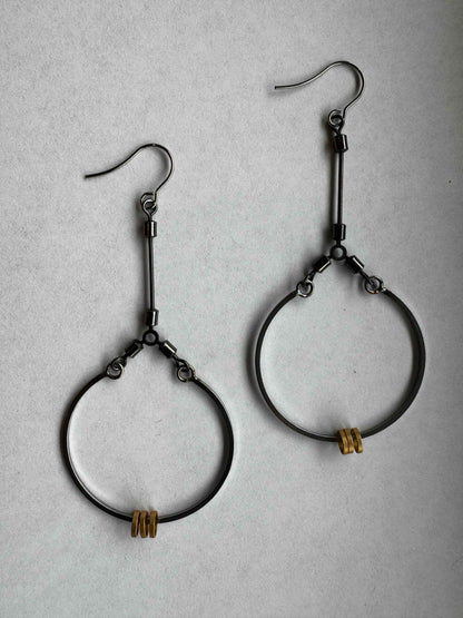 Round Drop Little Gold Hoops