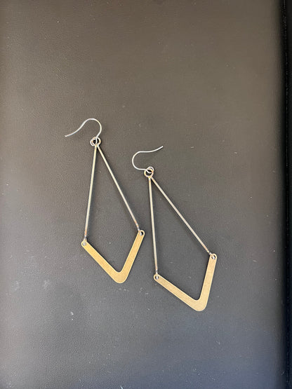 Triangular Gold Earrings