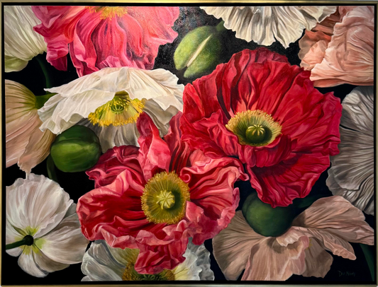 "Pink Poppies", 36 x 48