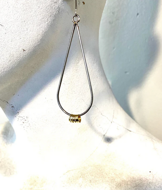 Teardrop Dangle with small gold rings