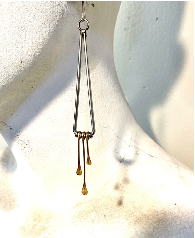 Long Triangle Dangles with brass pins