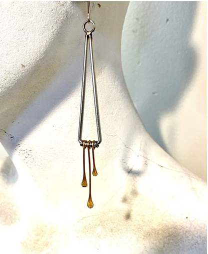 Long Triangle Dangles with brass pins