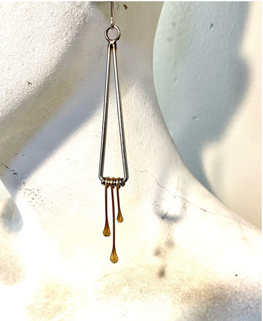 Long Triangle Dangles with brass pins