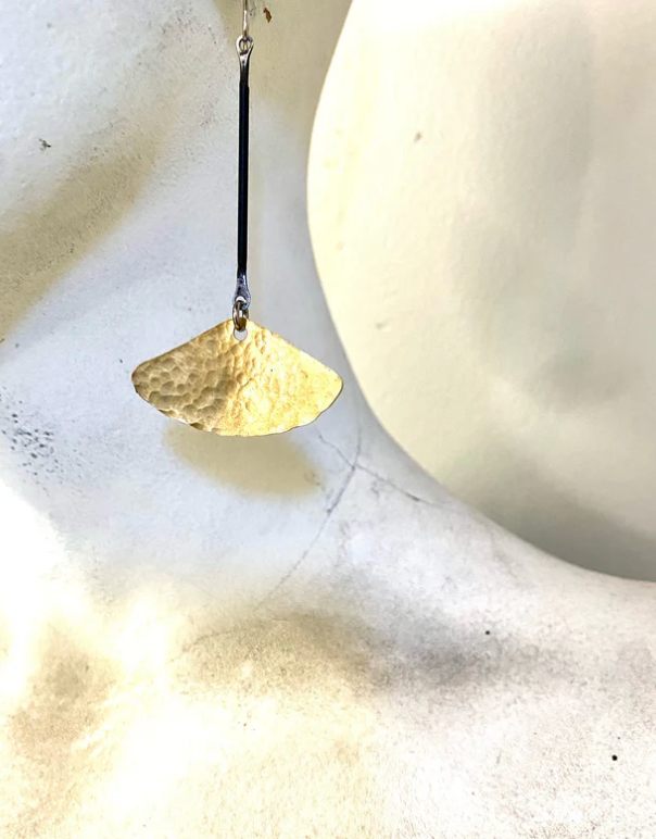 Hammered Brass Petal dangles