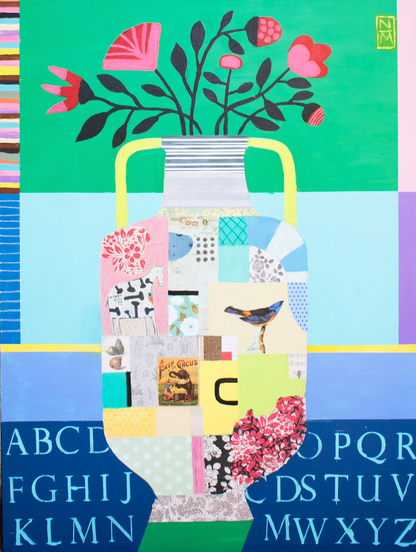 Horse and Bird Vase, 48 x 36