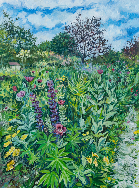 Poppies and Lupines in Monet's Garden, 40x30