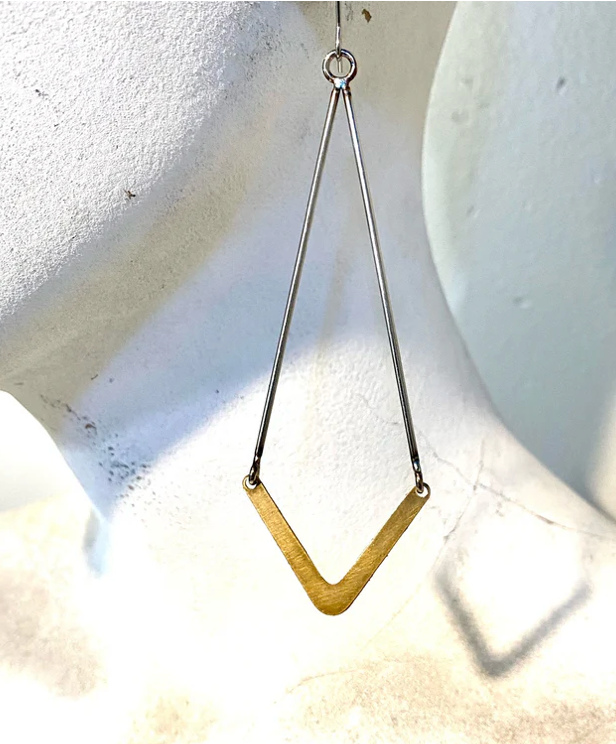 Triangular Gold Earrings