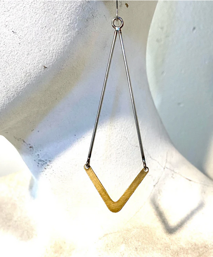 Triangular Gold Earrings
