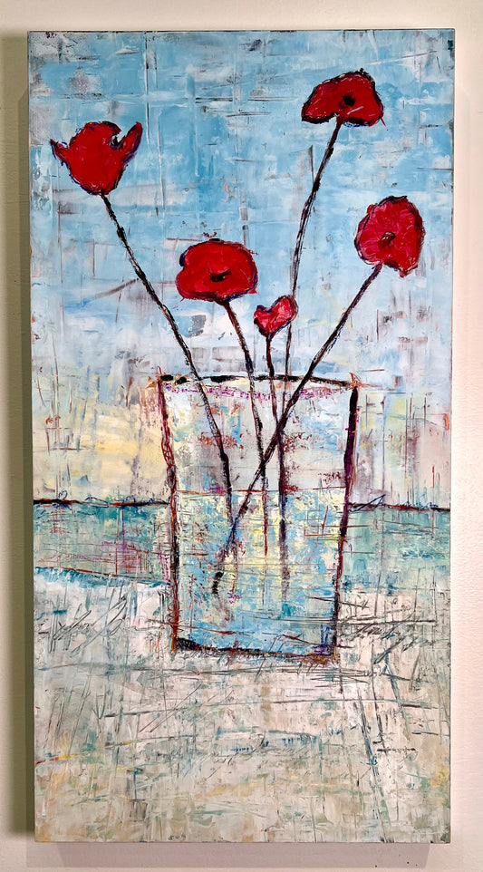 A Moment's Crimson,  25" x 13"