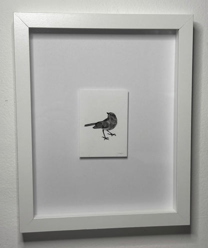 Mini Bird, 8x10 Framed, 2.5x3.5 Art