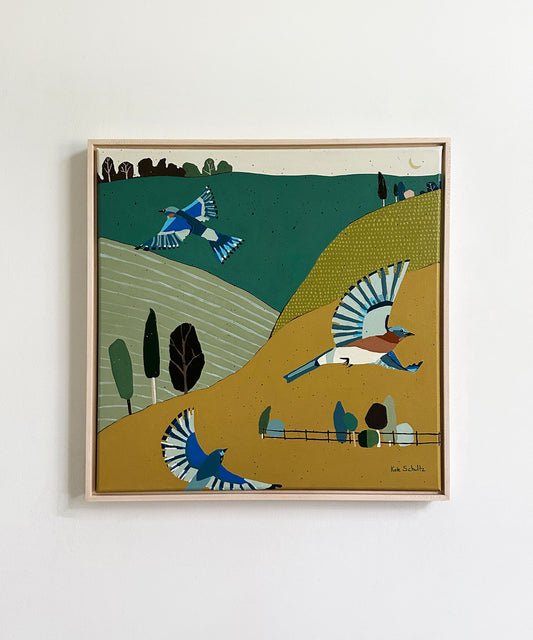 "Blue Bird Buddies" - 20x20"