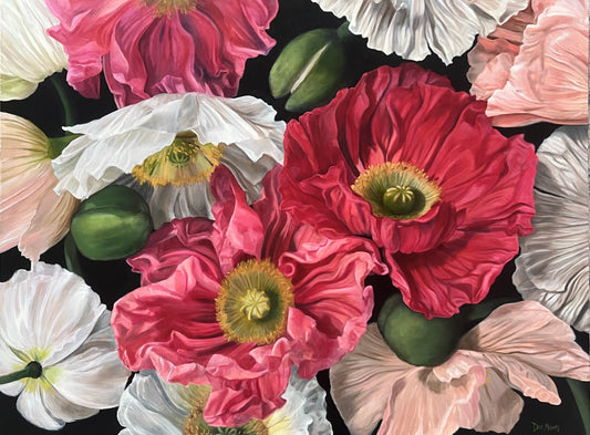 "Pink Poppies", 36 x 48