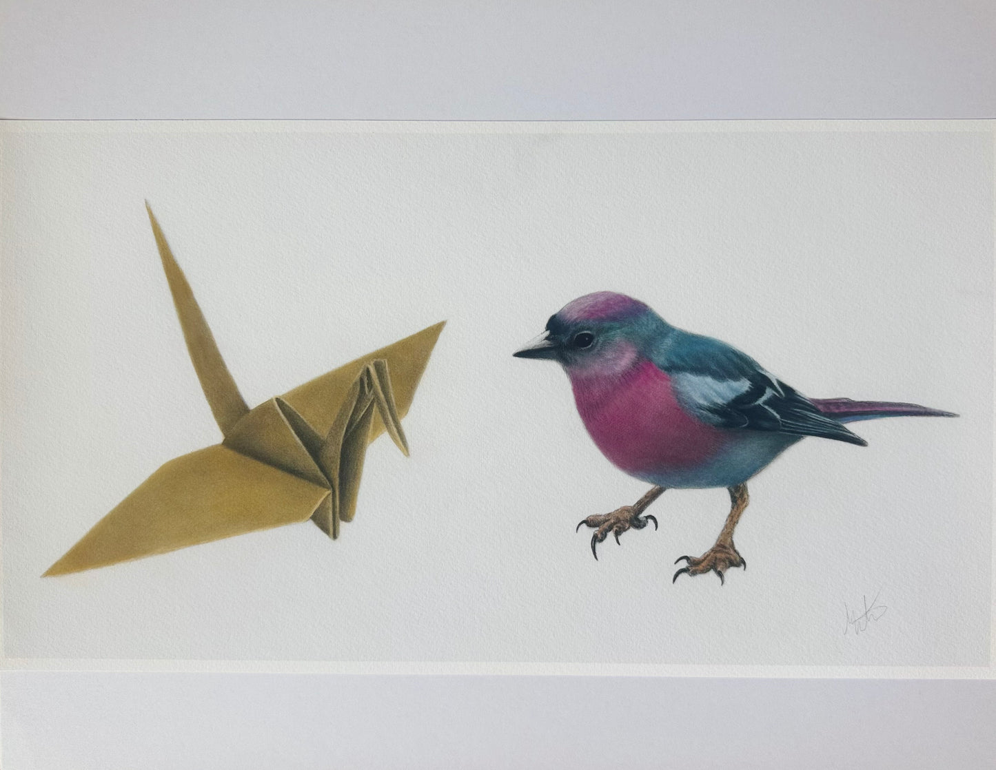 "See" (No.1 in gold, fuchsia, and teal) 11" x 20" (un-framed)