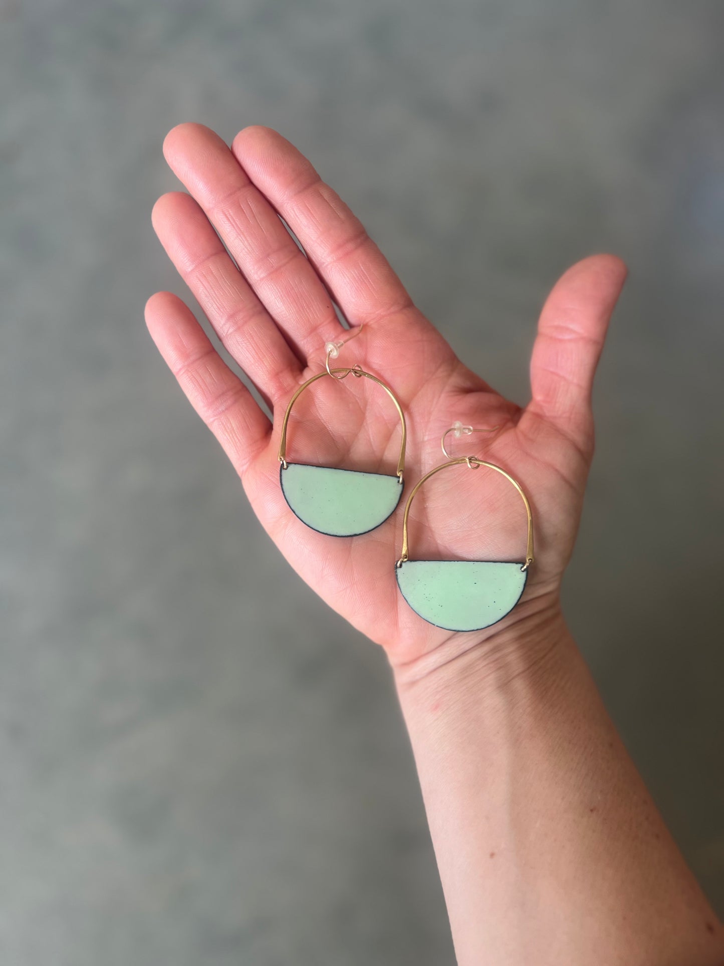 Lichen Half Moon Dangle Earrings