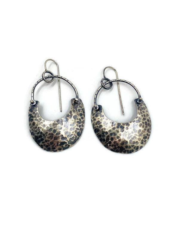 Hammered Crescent Earrings - E330