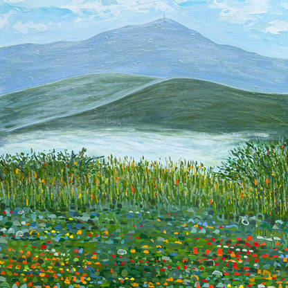 Closing in on Mist and Mount Pisgah, 32 x 32
